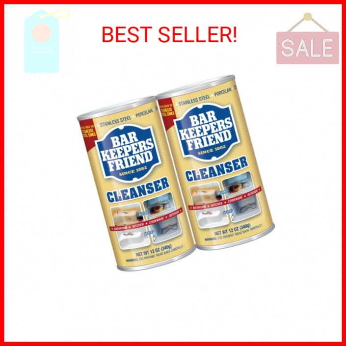Bar Keepers Friend Powder Cleanser (2 x 12 oz) Multipurpose Cleaner, Stain & Rus