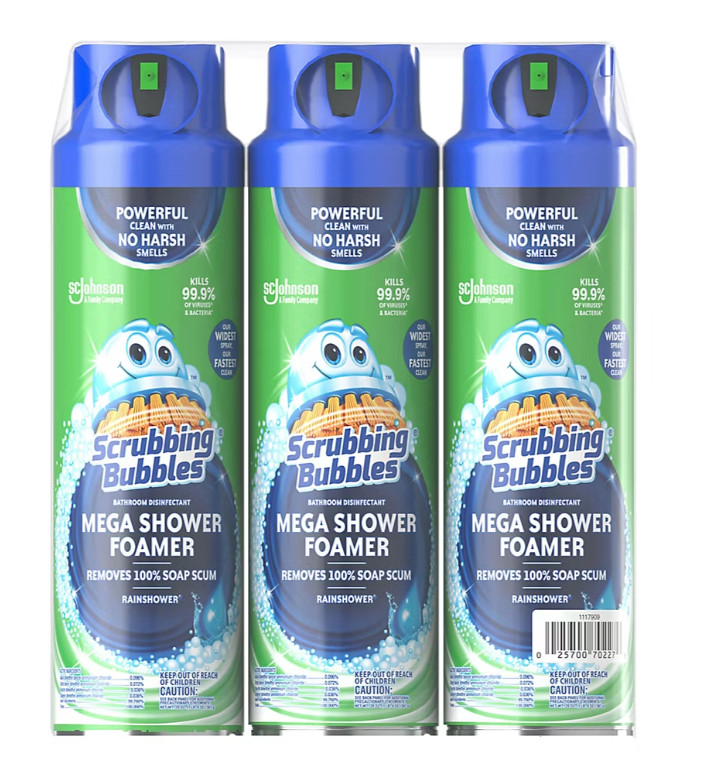 Scrubbing Bubbles Mega Shower Foamer 3 Pack x 20 Oz Rainshower Aerosol Spray