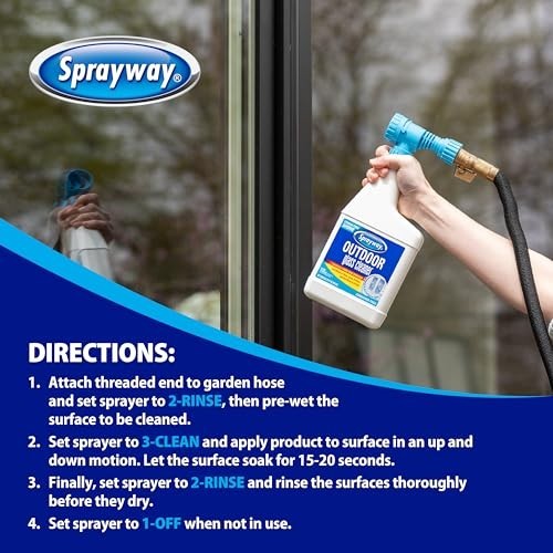Streak-Free Outdoor Glass Cleaner 32oz – Pack of 6 | Foaming Action for Windows