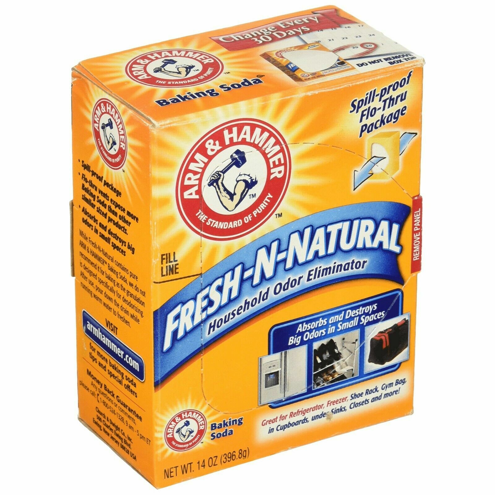 LOT of 2 Arm & Hammer Fresh-N-Natural Household Odor Eliminator Baking Soda 24oz