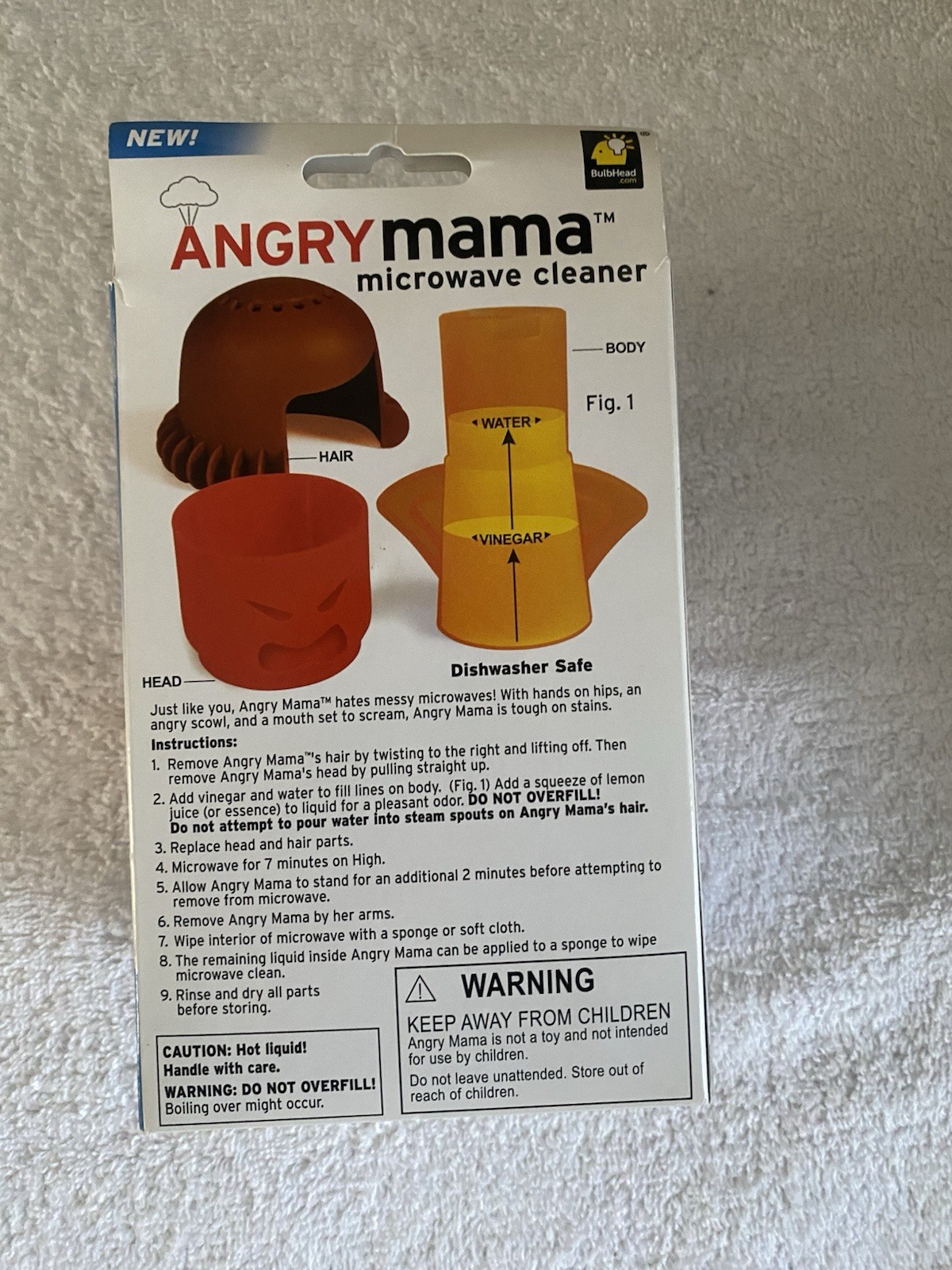 NEW Angry Mama Easy Microwave Steam Stains & Odors Cleaner Cleanser Funny Gift