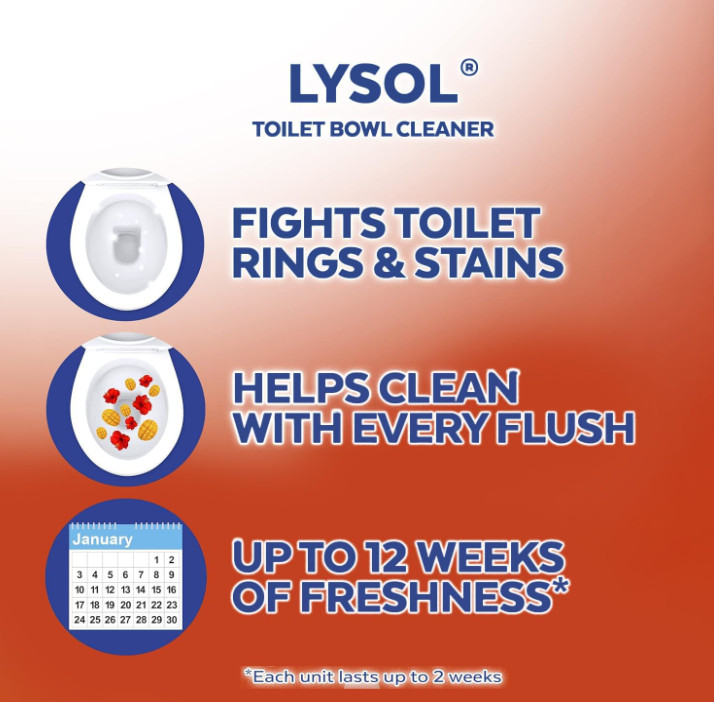 Lysol Click Gel Automatic Toilet Bowl Cleaner, Toilet Gel Stamp, Toilet Freshene