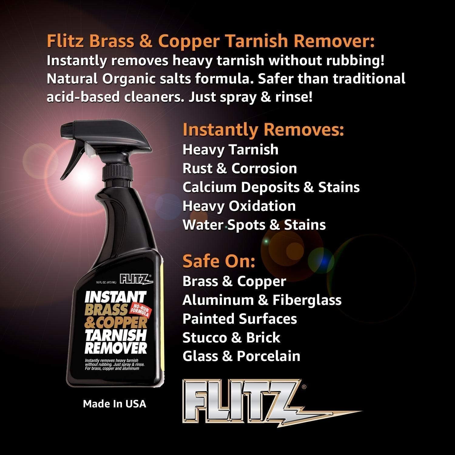 Instant Brass and Copper Tarnish Remover – 16oz Bottle of -Made Organic Rust …