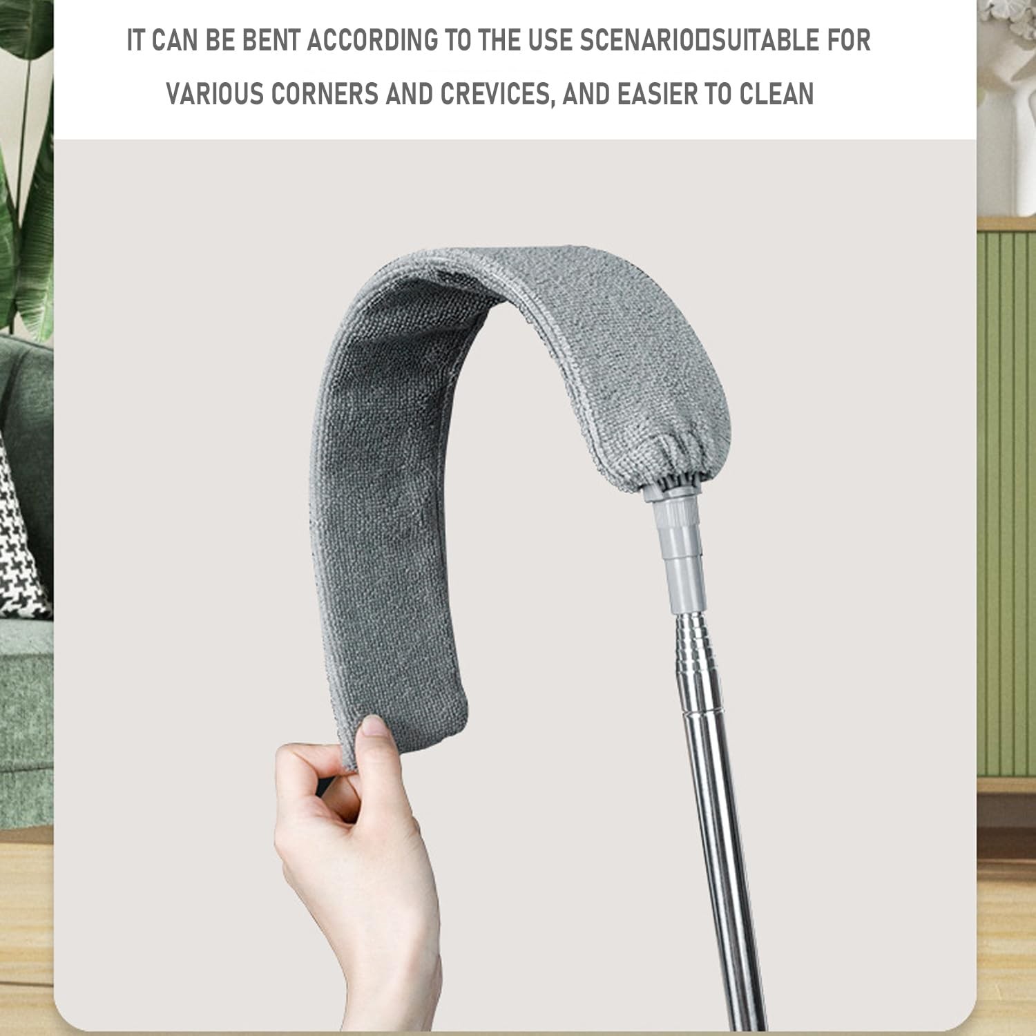 Retractable Gap Dust Cleaner Brush 4 pcs Replacement Duster Cloth 100 inches
