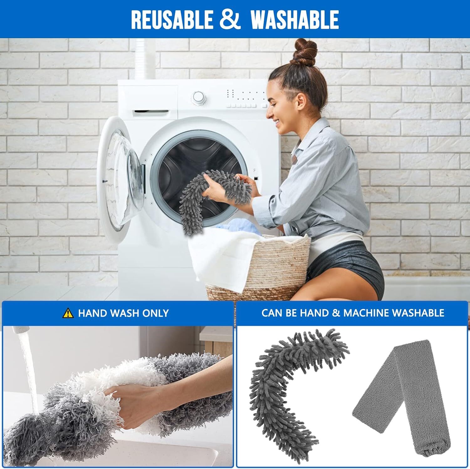 Dusters for Cleaning, Retractable Microfiber Gap Dust Cleaner with Extension Pol