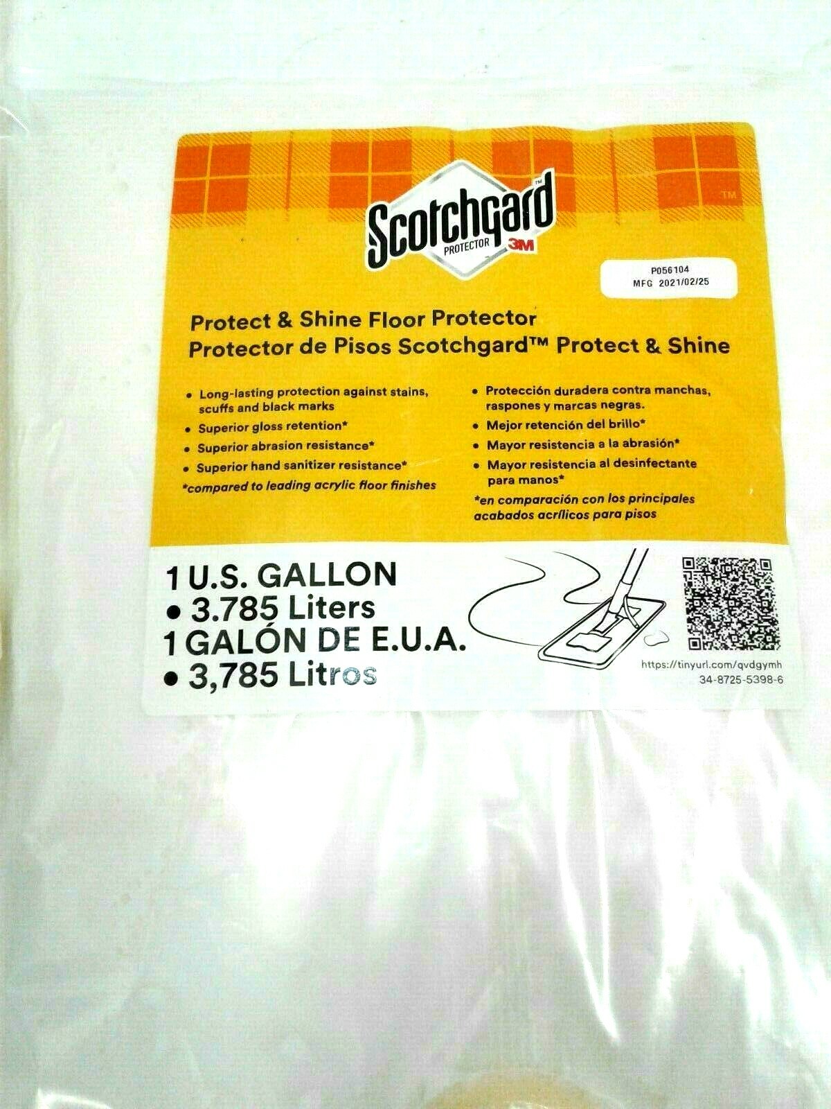 Scotchgard 75-0400-7400-9 Protect & Shine Floor Protector, Pk 2 (Each Bag 1 Gal)
