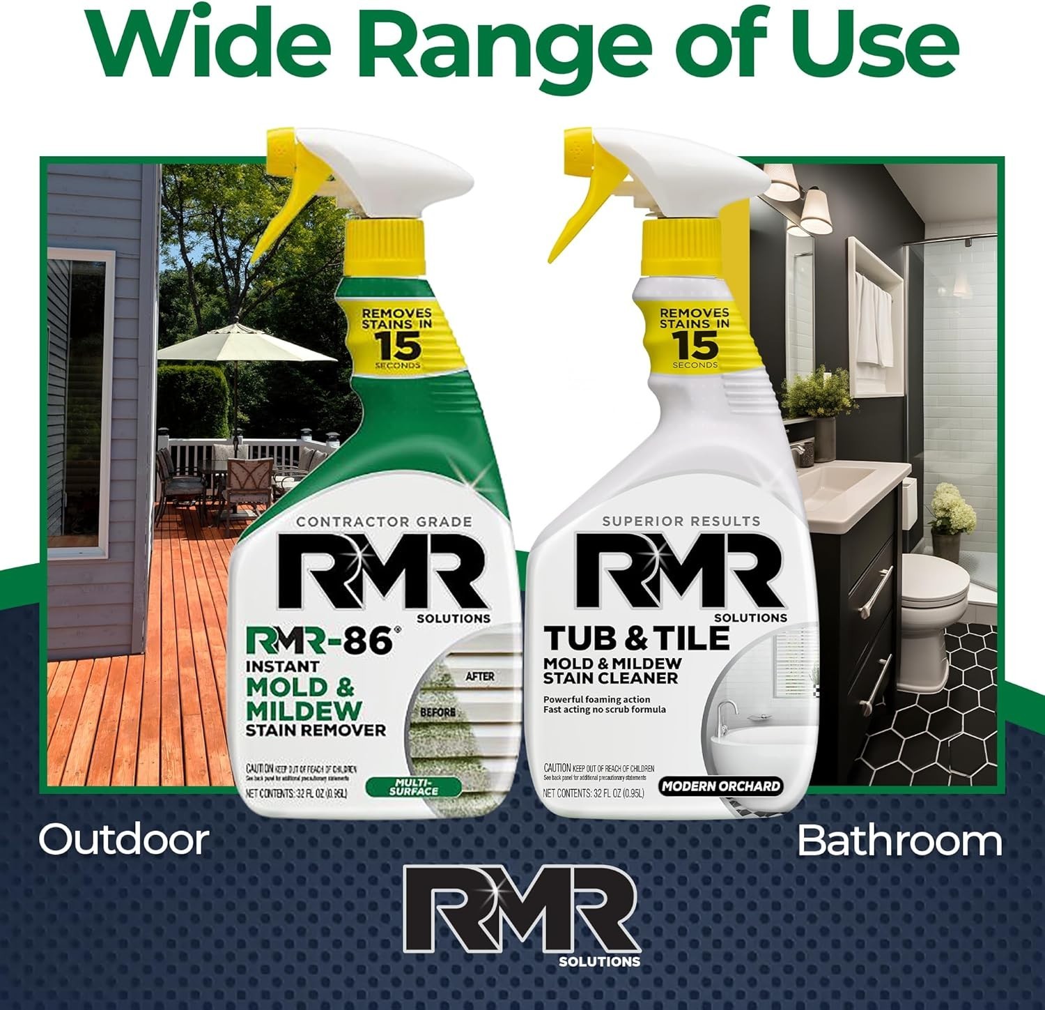 Rapid Stain Removal Spray Kit 2 Bottles 950ml Indoor Outdoor Cleaning Solution