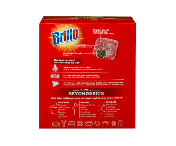 18 PADS – Brillo Steel Wool Scouring Soap Pad Pots Pans Grills Dishes Kitchen