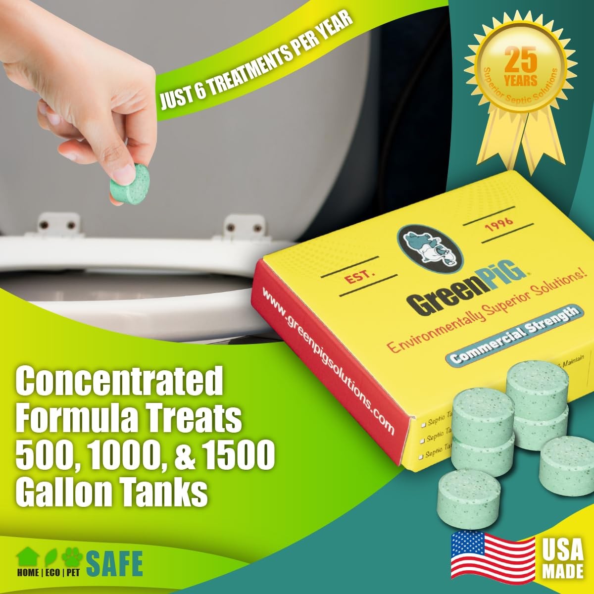 Septic Tank Treatment Pucks – Enzyme & Bacteria-Based Treatment for Preventat…