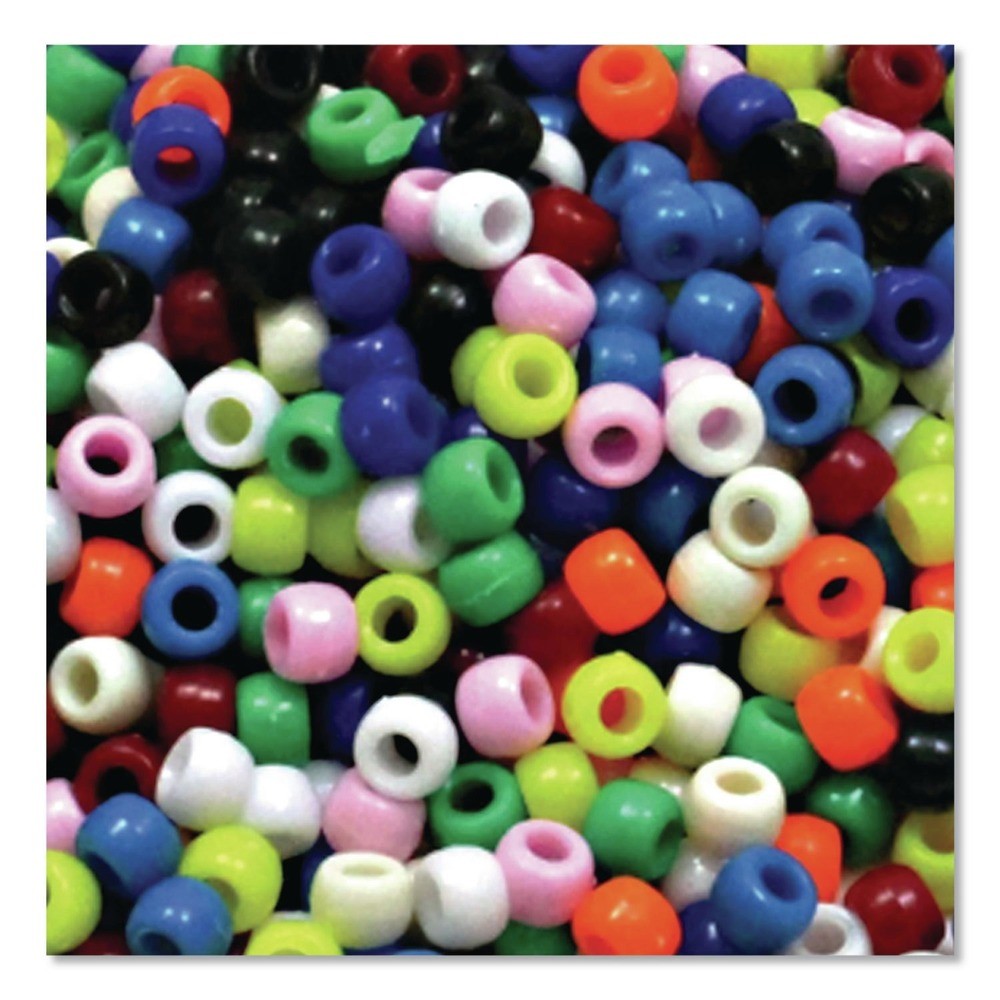 Creativity Street 3552 6 mm x 9 mm Plastic Pony Beads – Assorted (1000/Pk) New
