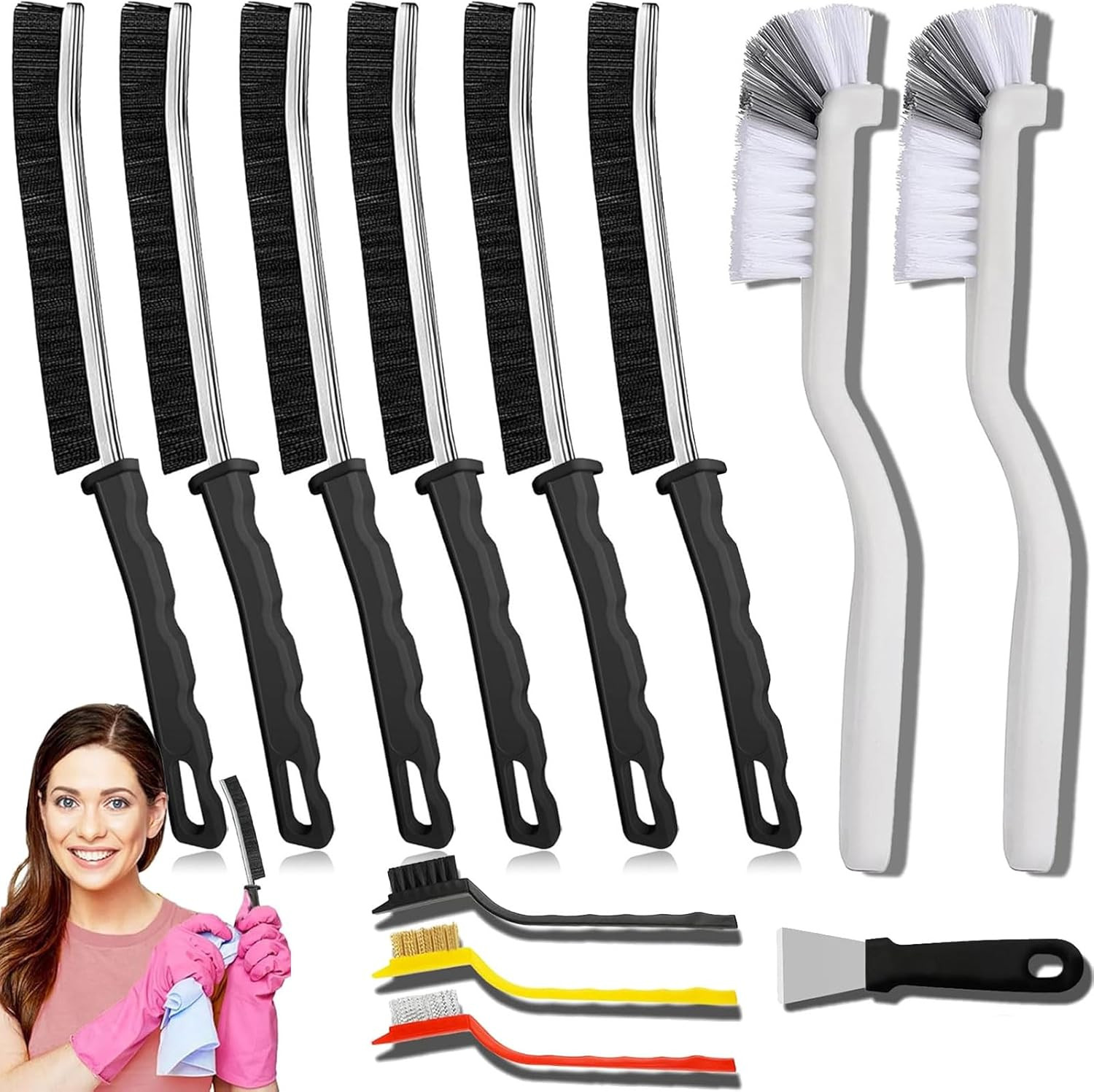 Crevice Cleaning Brush Tool – Heavy Duty Hard Bristle Gap Brush for Deep Clea…