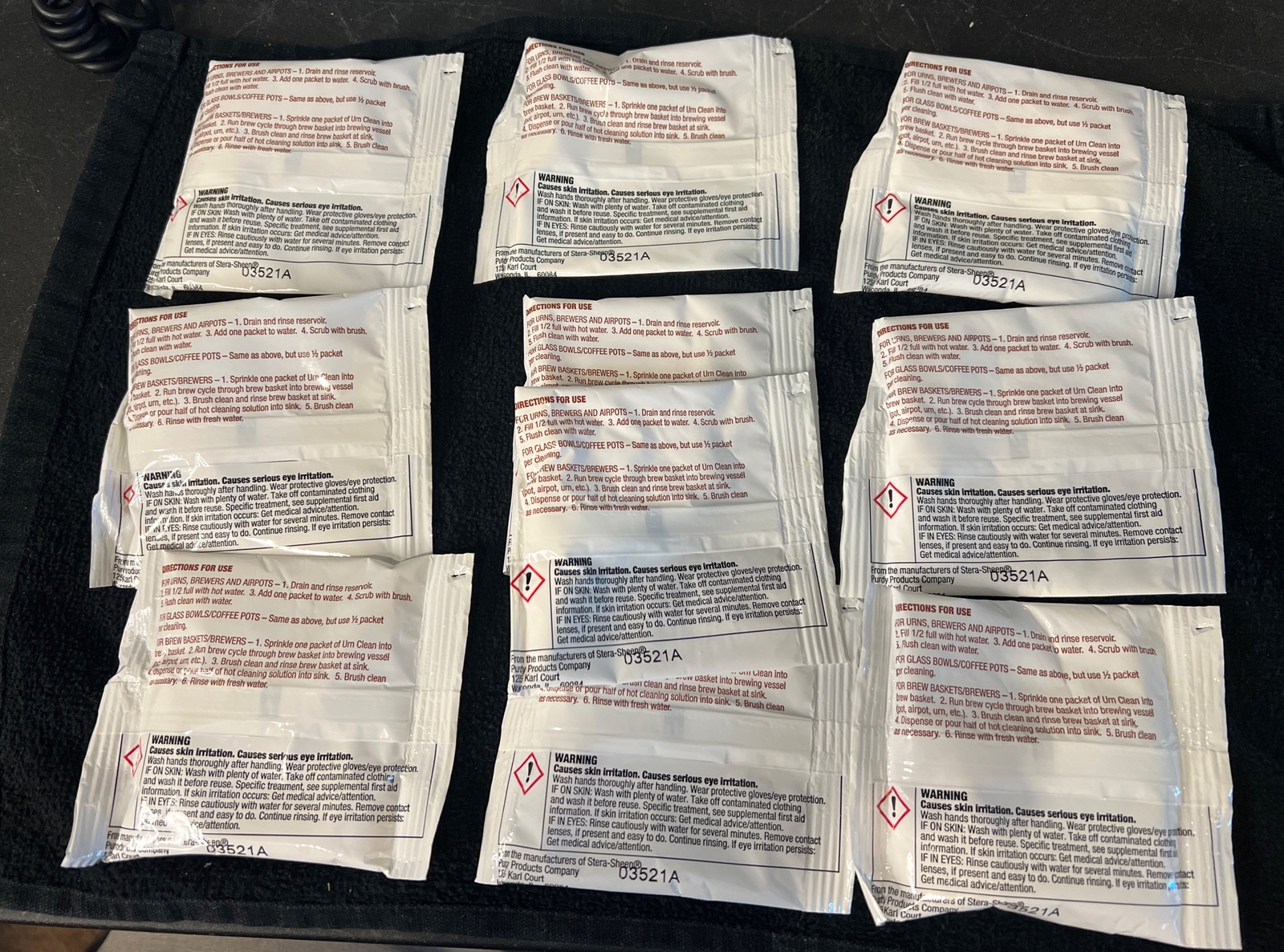 Stera Sheen Urn Clean All-Purpose Brewing Equipment Cleaner Lot Of 10 Packets