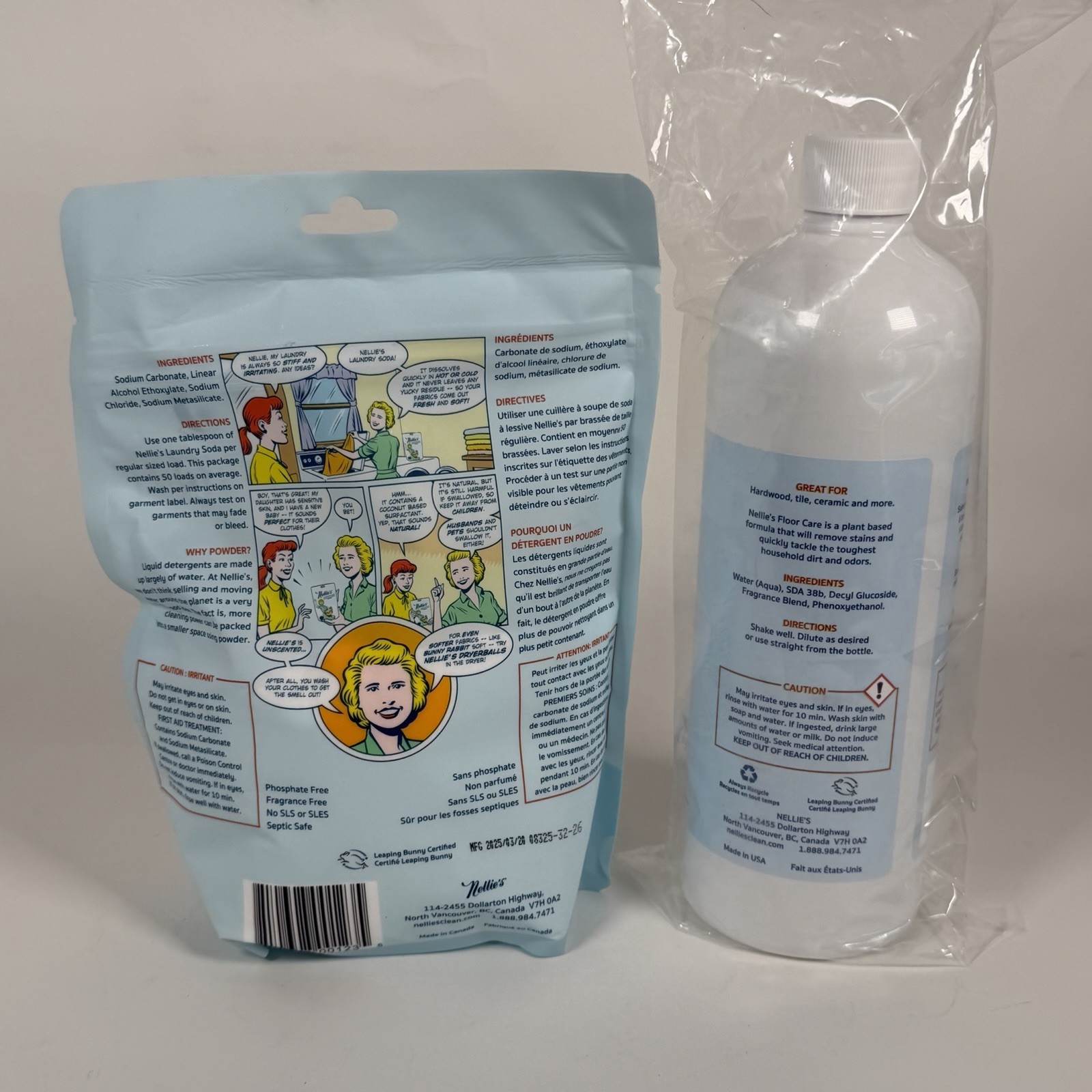 Nellie’s Laundry Soda & Floor Cleaner For Wow Mop (50 Loads, 25Fl oz) NEW Lot