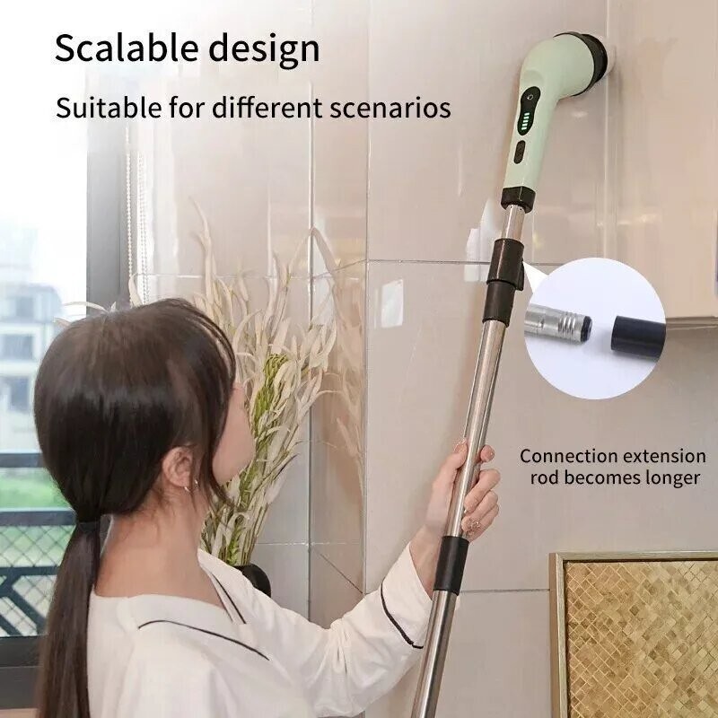 Wireless Home Cleaning Electric Rotating Cleaner Bathroom Window Kitchen Brushes