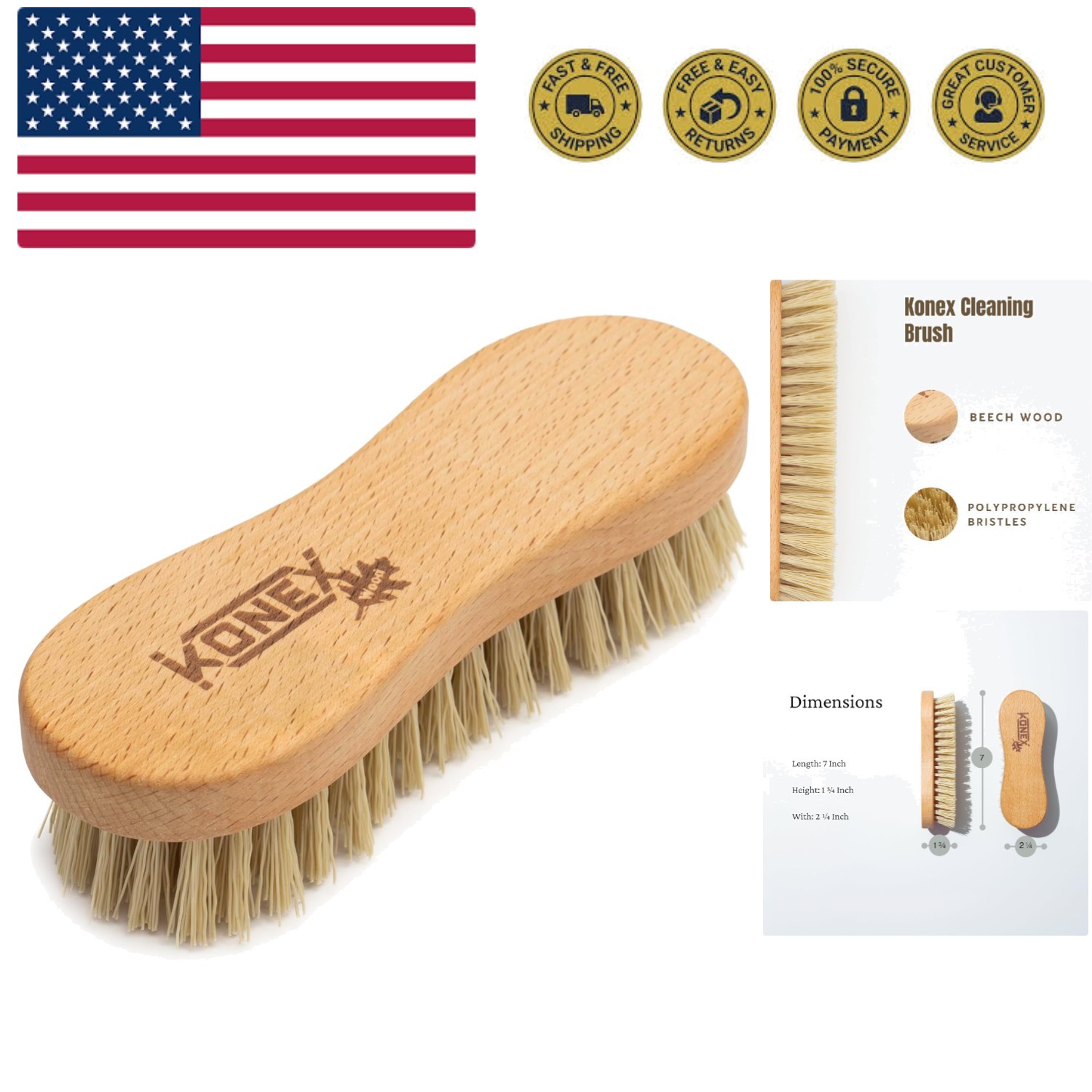 Nylon Fiber Economy Utility Cleaning Hand Brush | Heavy Duty Hand-Held Scrub …