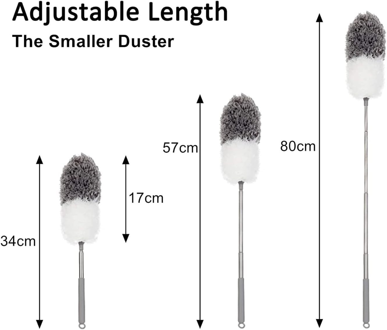 100-Inch Telescoping Microfiber Duster with Bendable Head for High Cleaning