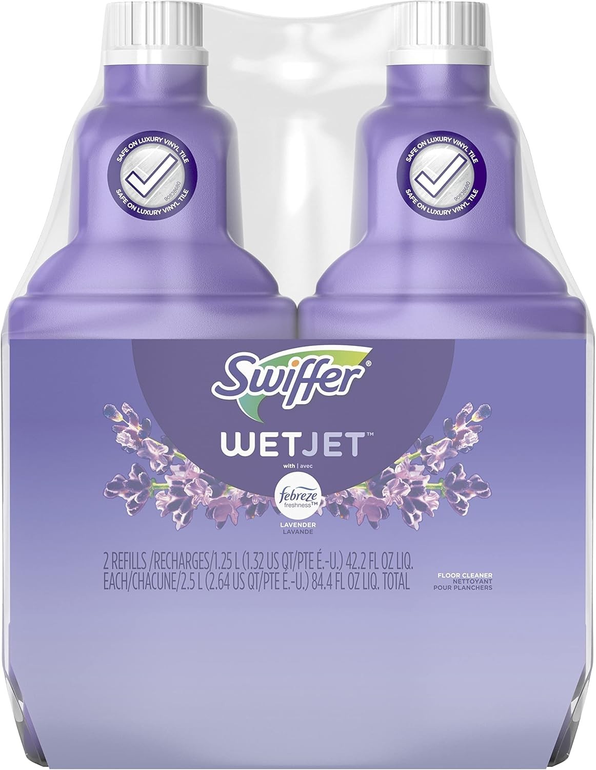 Swiffer WetJet Multi-Purpose Floor Cleaner Solution Febreze Refill 2×1.25L Pack