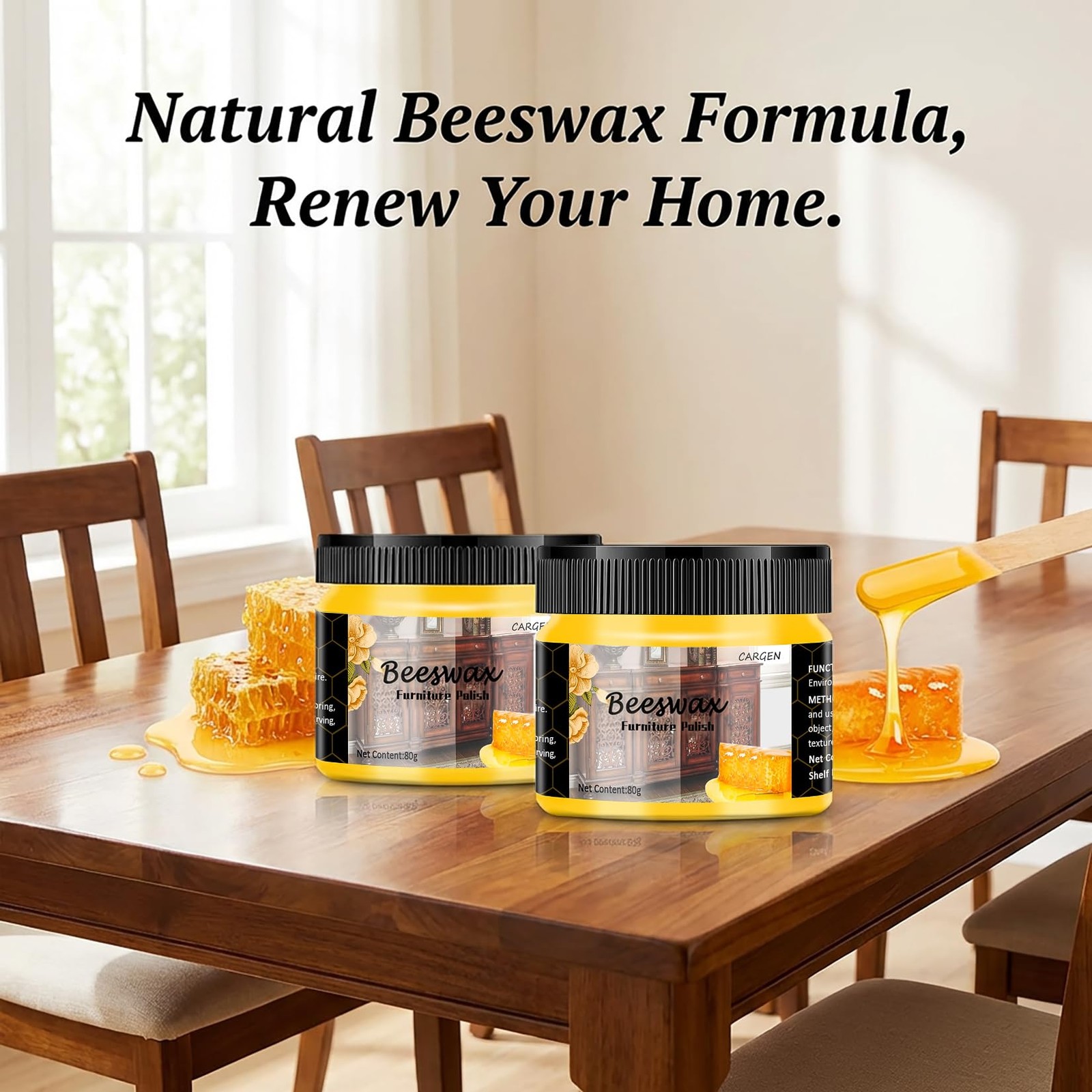 CARGEN Beeswax Furniture Polish, Wood Seasoning Beeswax for Furniture Wood Wa…