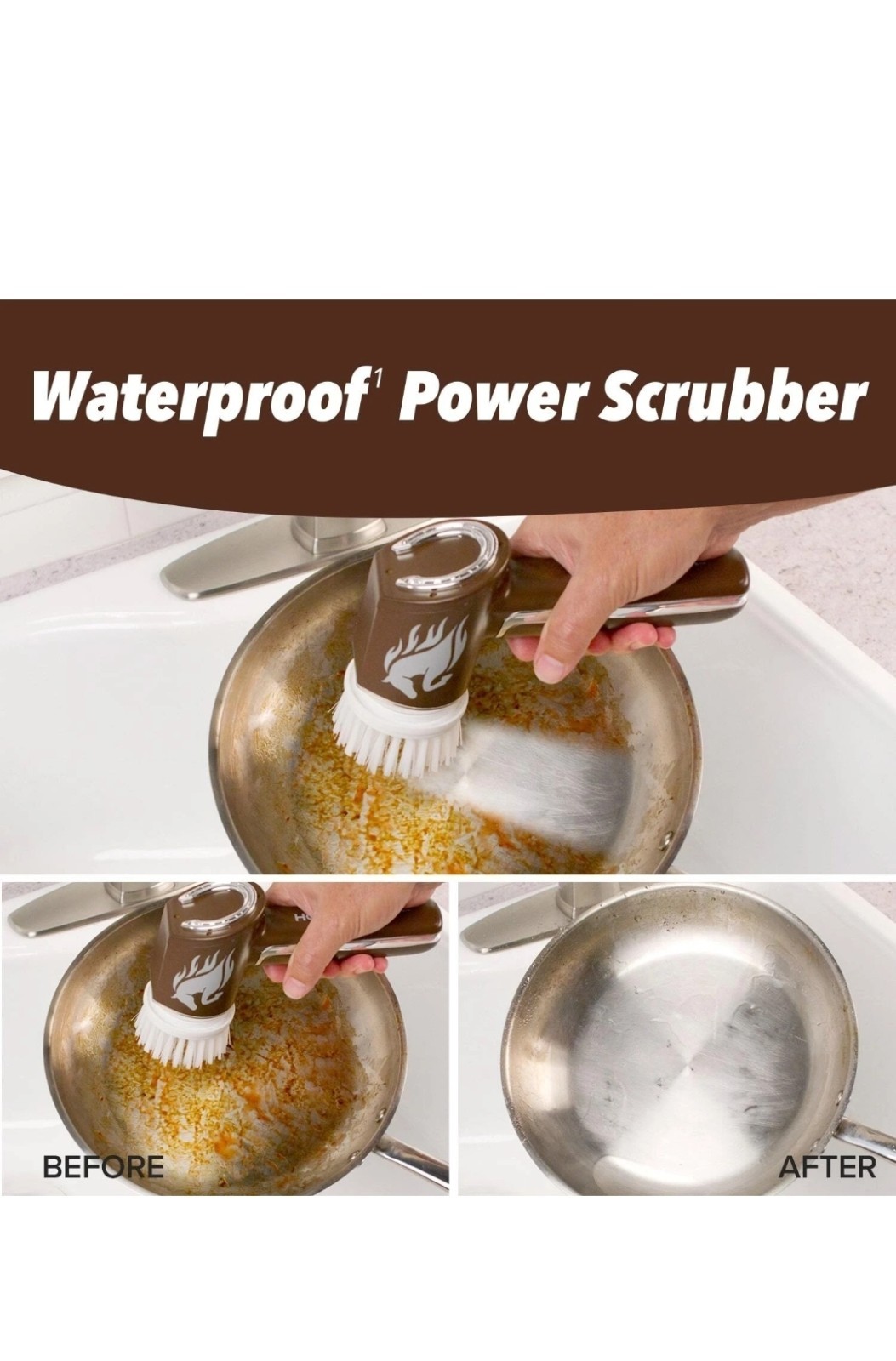 Horsepower Handheld Cordless Rechargeable Spinning Power Scrubber