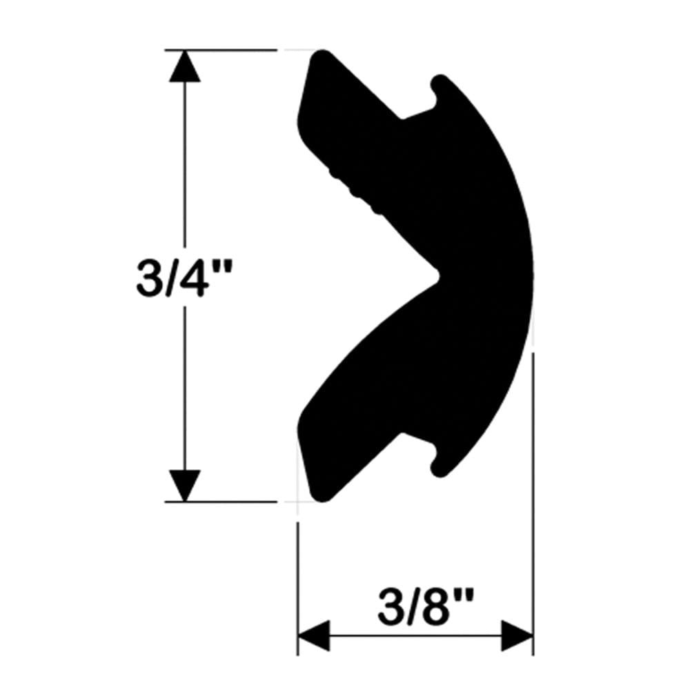 Taco Marine V12-4155BKA50-1 Flexible Rub Rail Vinyl Insert – 3/4 x 3/8