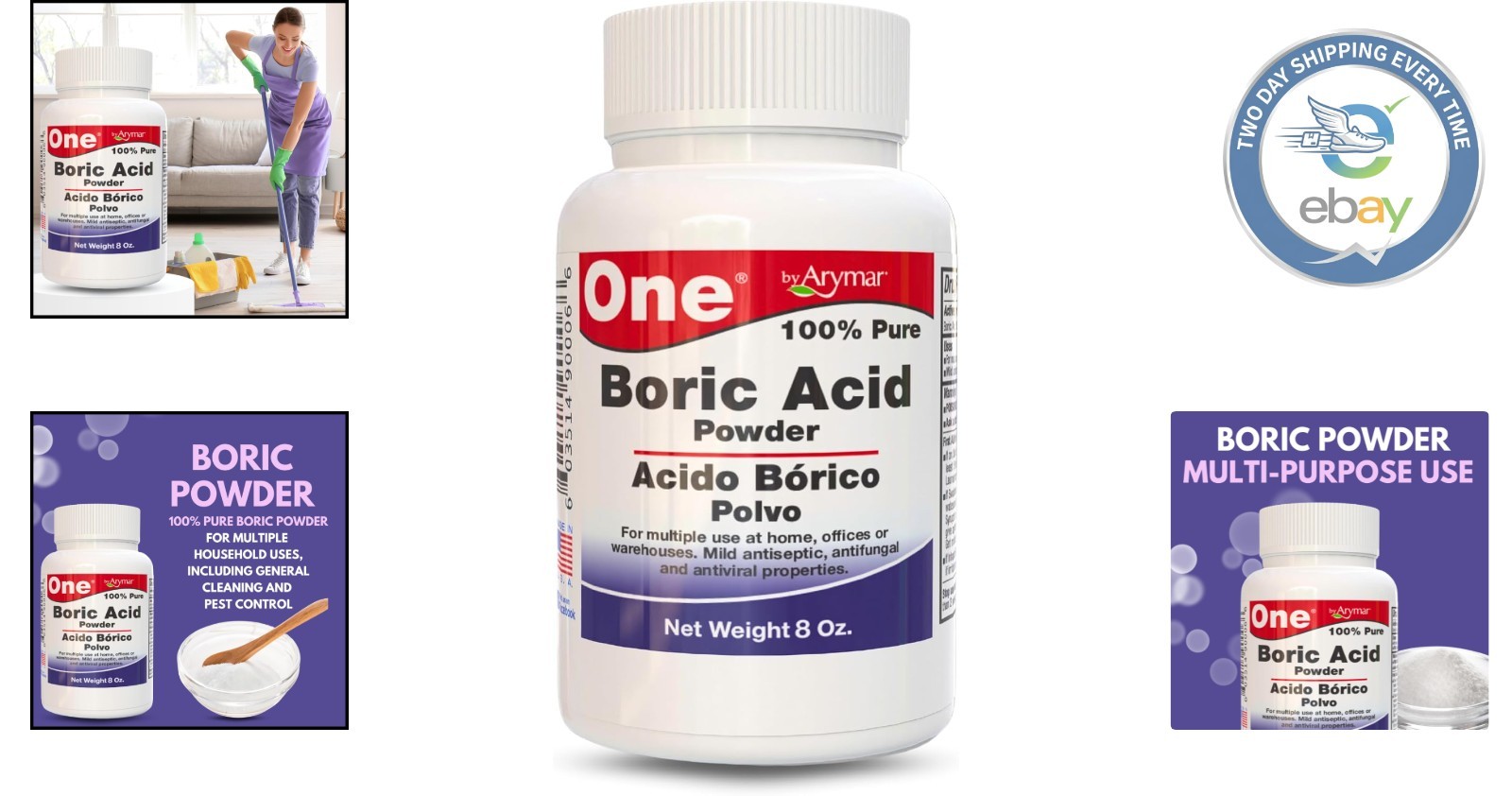 Eco-Friendly 8 Ounce Boric Powder: Pure Granular Household Cleaner & Freshener