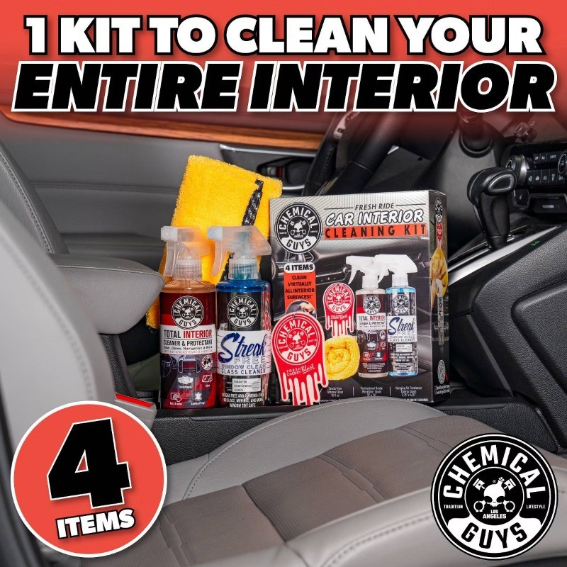 4pc Liquid Automotive Cleaning Kit for Car Care, Scented Cleaners