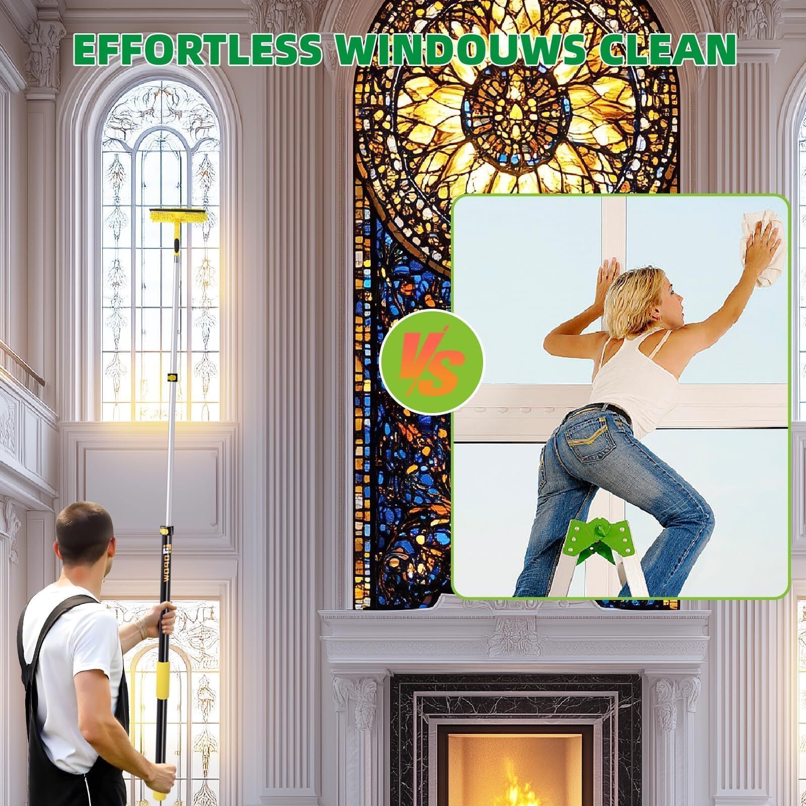 142Inch Telescopic Window Squeegee Cleaner Window Washing Equipment for Home Car