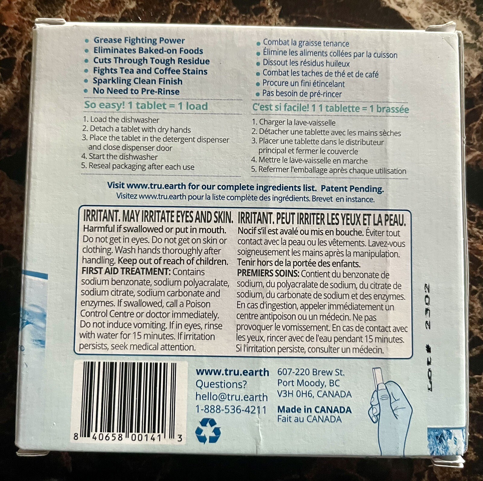 Tru Earth Dishwasher Detergent 30 Tablets Fragrance Free Eco Friendly