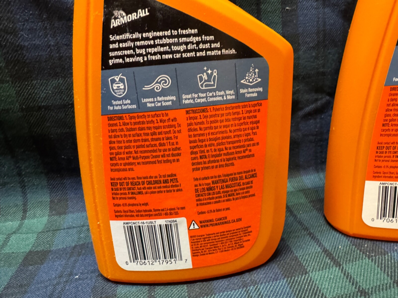 2 – Armor All Multi Purpose Car Cleaner Spray All Auto Surfa 16 Fl New Car Scent