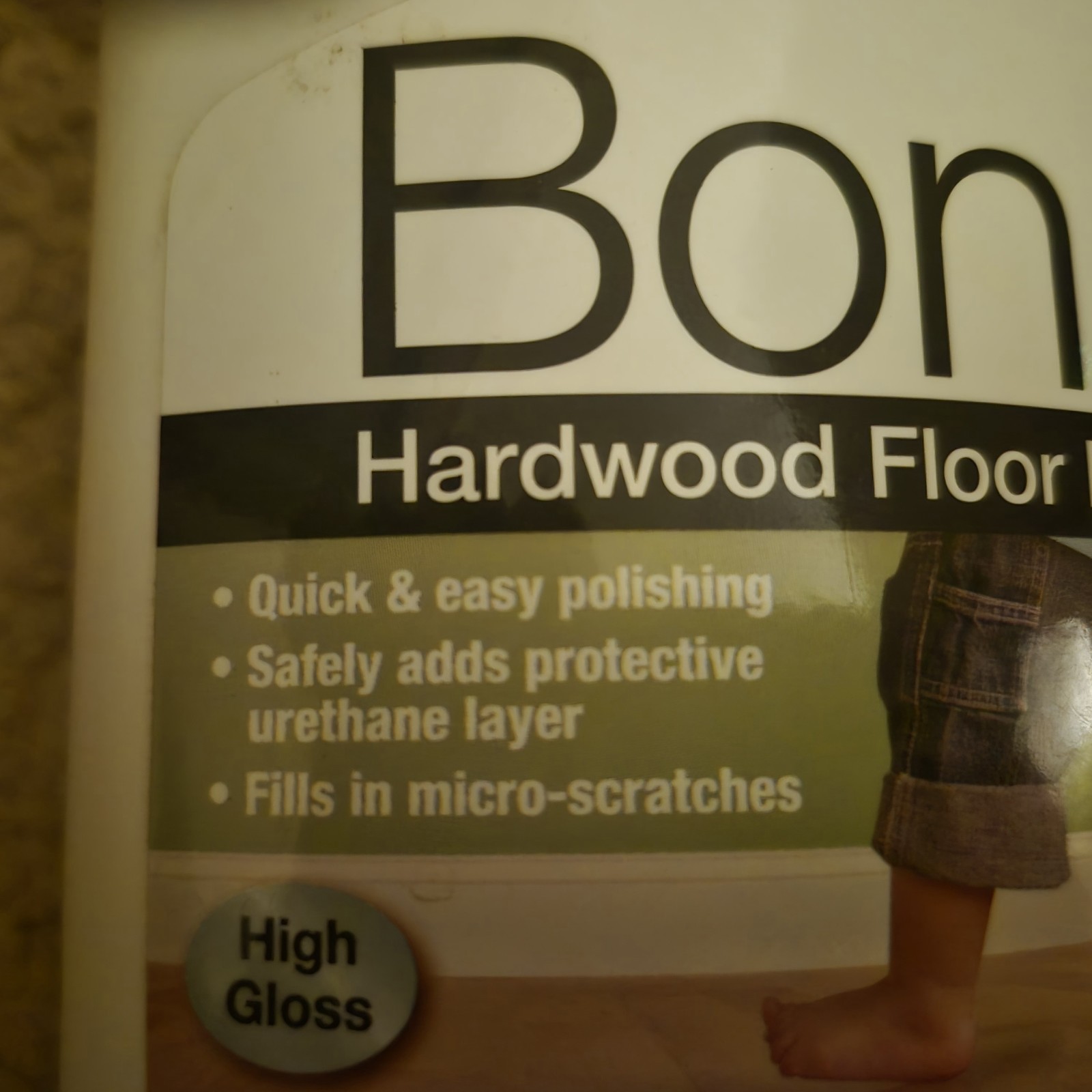 Bona High Gloss Hardwood Floor Polish restores shine finished wood floors 36 oz