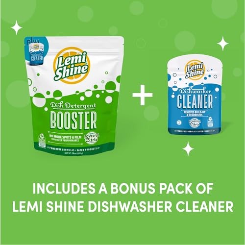 Lemi Shine Dish Detergent Booster 38 oz Hard Water Stain Remover Citric Acid
