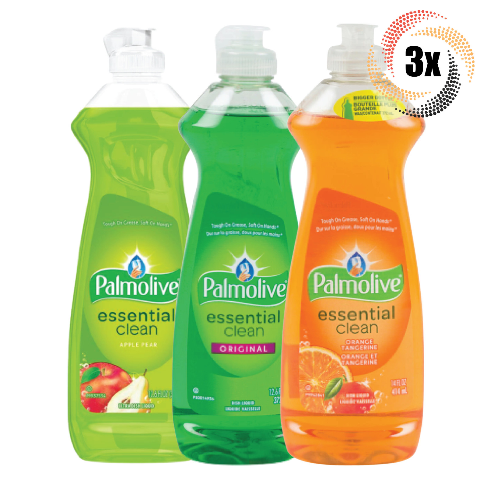 3x Bottles Palmolive Essential Clean Variety Dish Soap 12.6 fl oz | Mix & Match