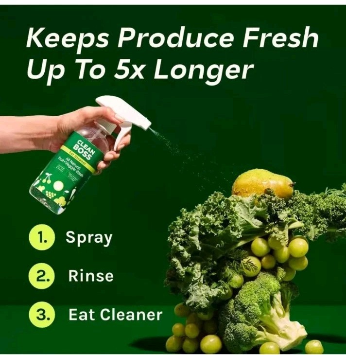JOY Clean Boss Eat Cleaner Fruit & Veggie Natural Wash & Preserver-4 pc 12 oz