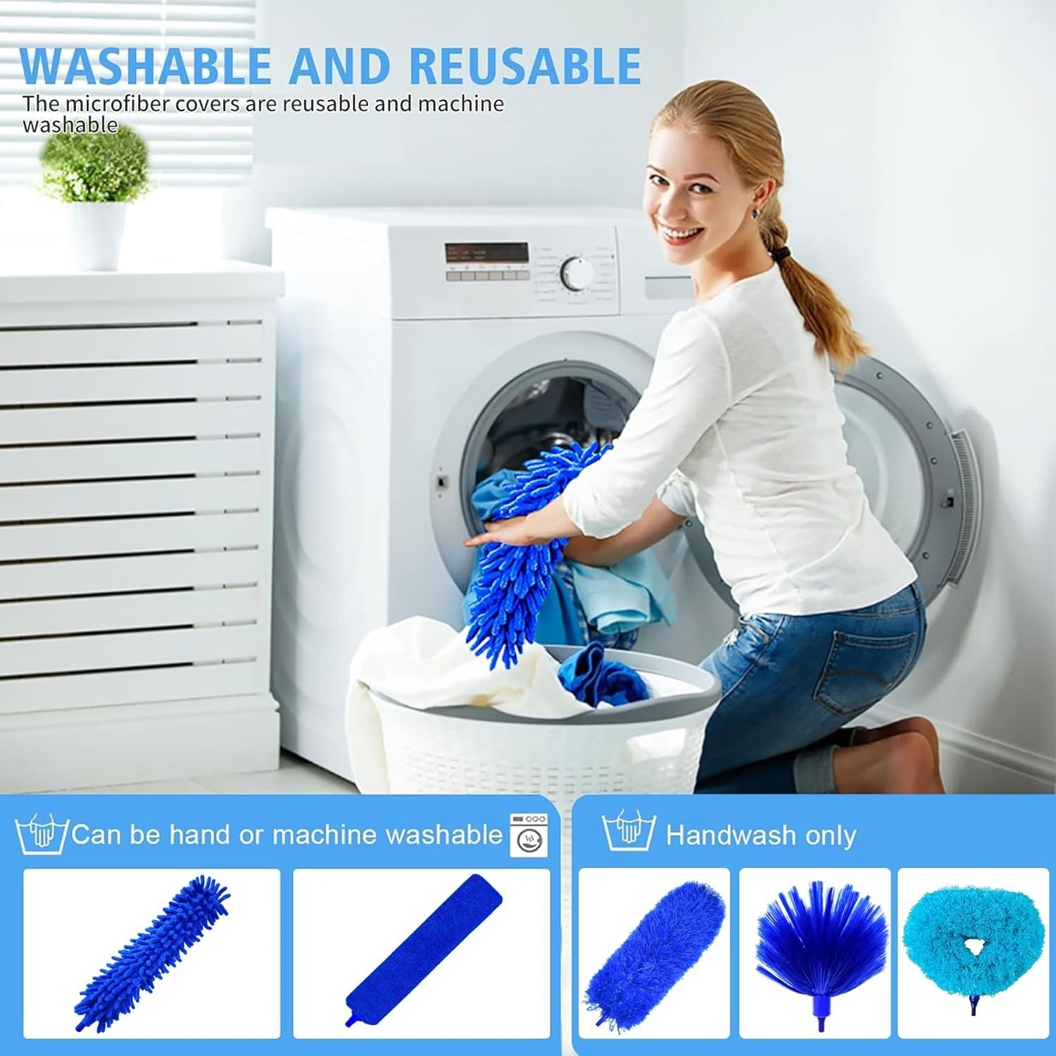 6-in-1 Duster with Stainless Steel Pole – Scratch-Resistant & Bendable