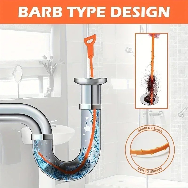 5PCS Drain Cleaning Tools Set – Toilet, Kitchen, Bathroom Clog Remover
