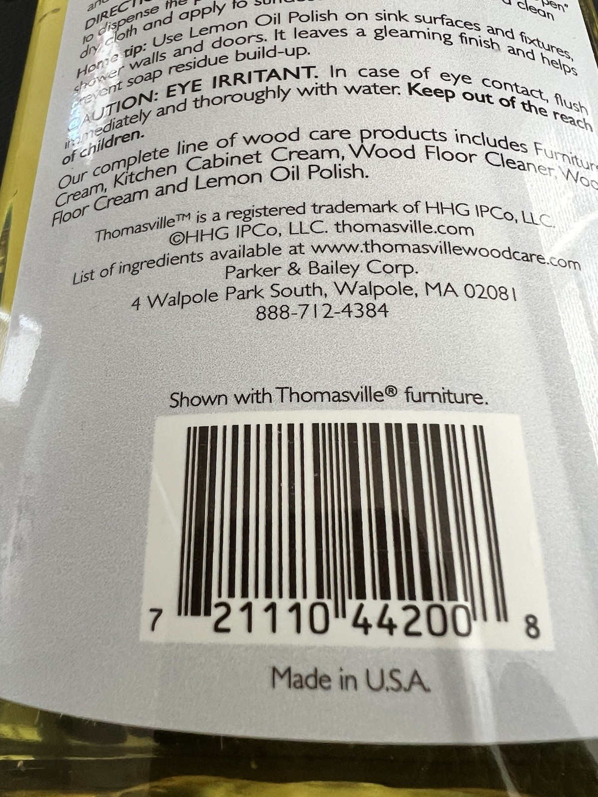Thomasville Woodcare Lemon Furniture Oil Polish – 16 fl oz