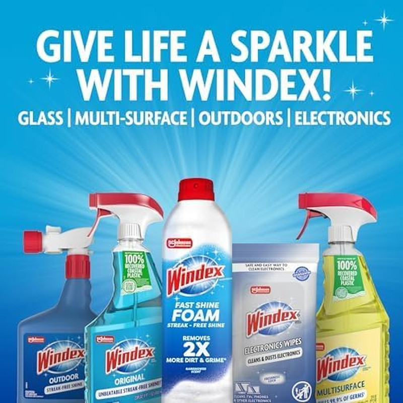 Windex Automotive Car Window and Glass Cleaner, Streak-Free Shine for Car Glass