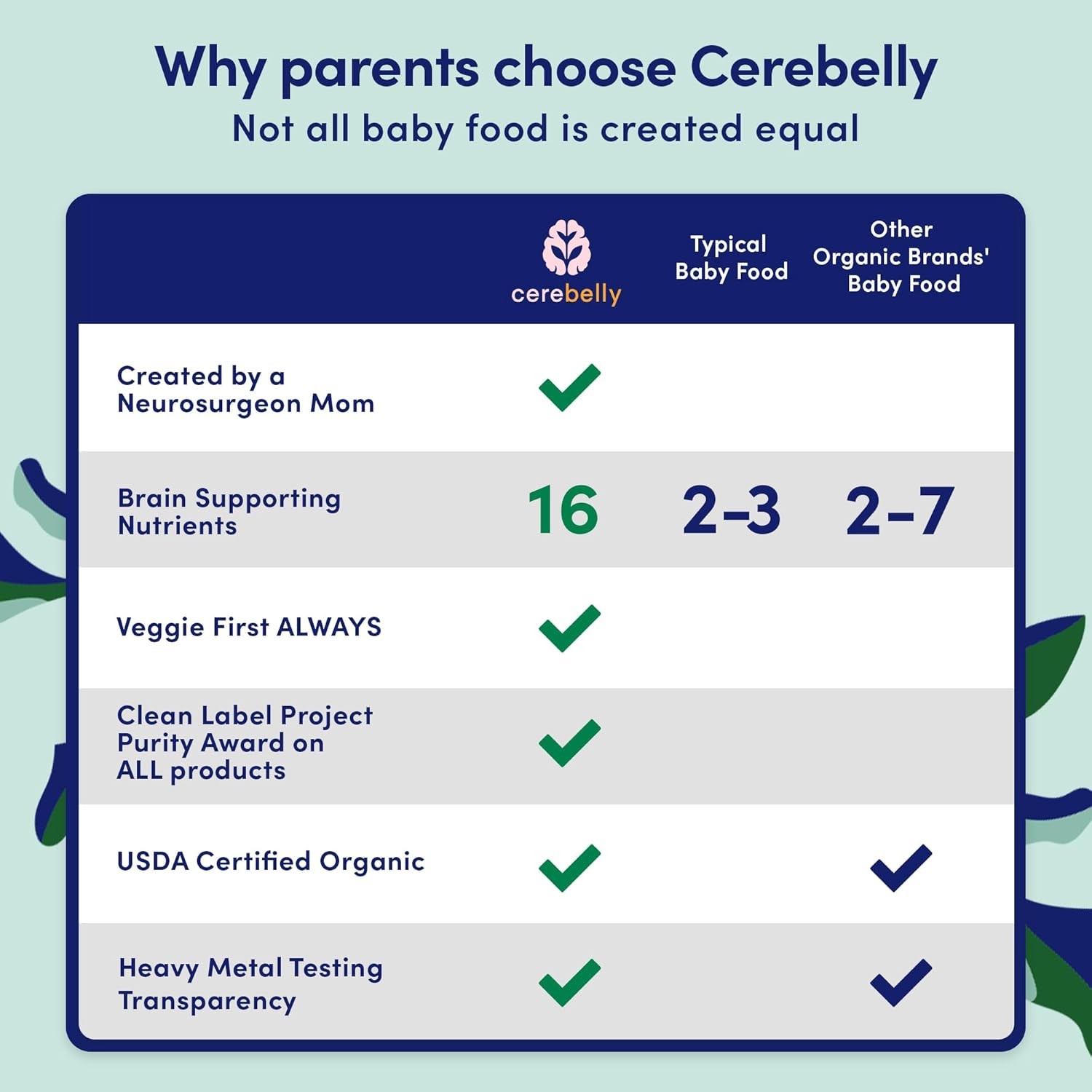 Cerebelly Organic Baby Food Pouches, First Flight Sampler Variety Pack, No Add