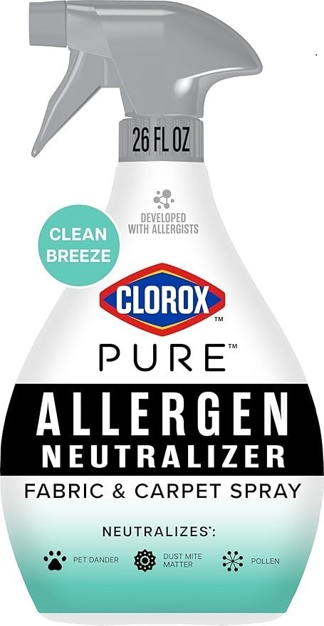 Clorox PURE Allergen Neutralizer Fabric and Carpet Spray, Clean Breeze, 26 Fluid