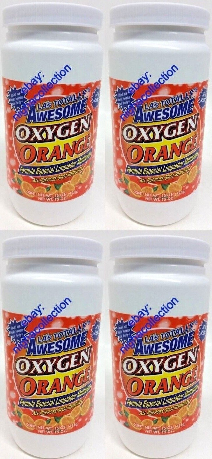 Qty 4 -LA’sTotally Awesome Power Oxygen ORANGE Base Cleaner ChlorineFree 15 ozEa