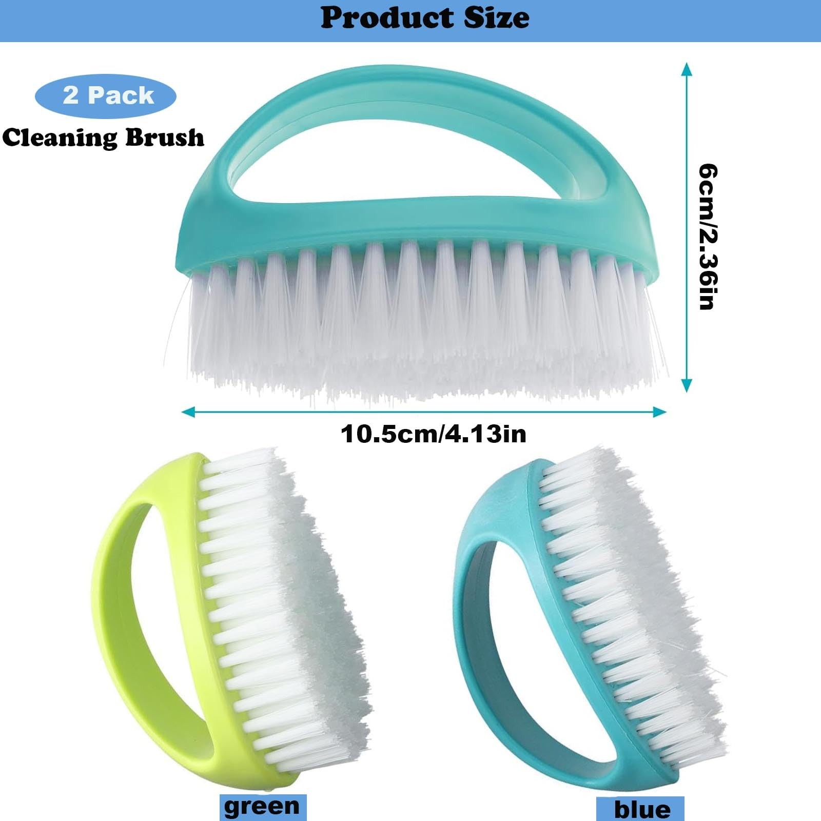 2 Pack Scrubbing Brushes for Cleaning, Heavy Duty Scrub Brush Nylon Stiff Bri…