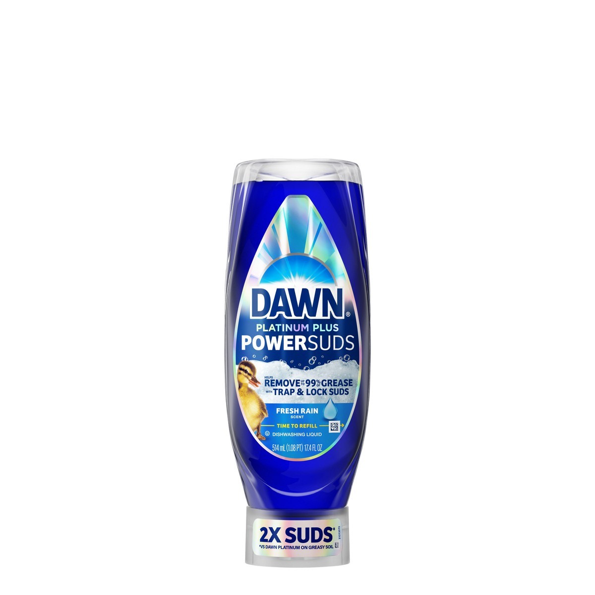 Platinum Plus PowerSuds Ez Squeeze Dish Soap – Fresh Rain – 17.4 fl oz