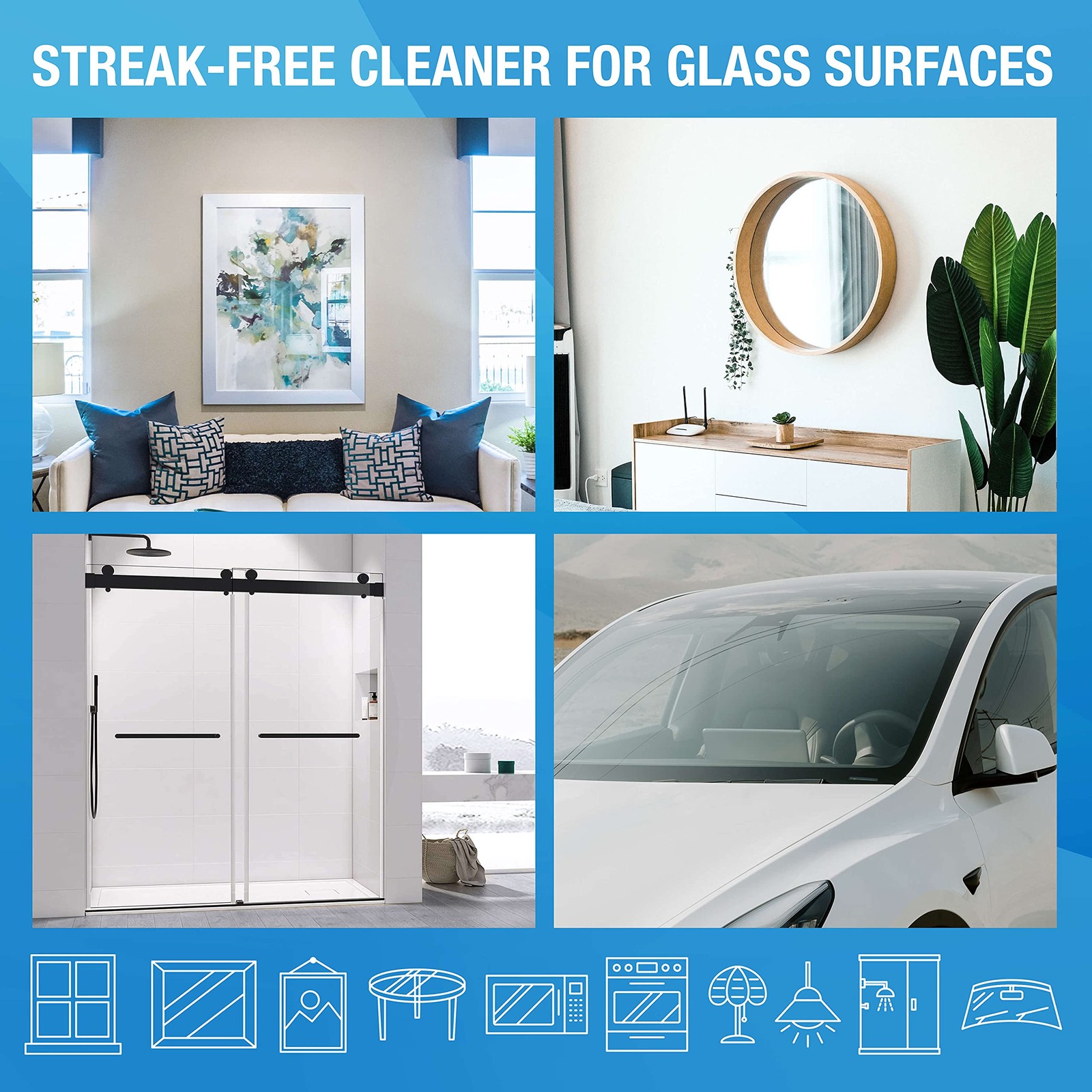 for Glass, Disposable and Streak Free Cleaning Wipes for Mirrors, Windows, Ki…