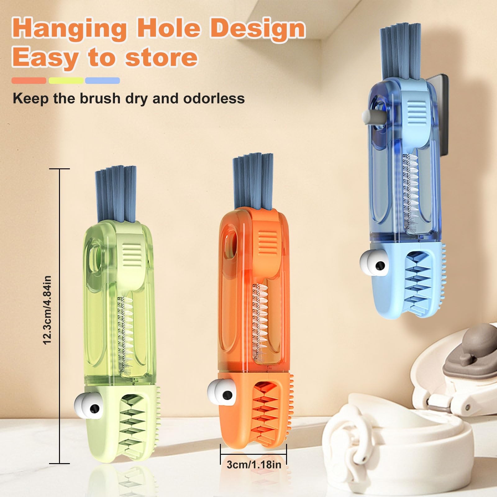 3 in 1 Cup Lid Cleaning Brush, Gap Cleaner Brushs – Home Kitchen Multifunctio…