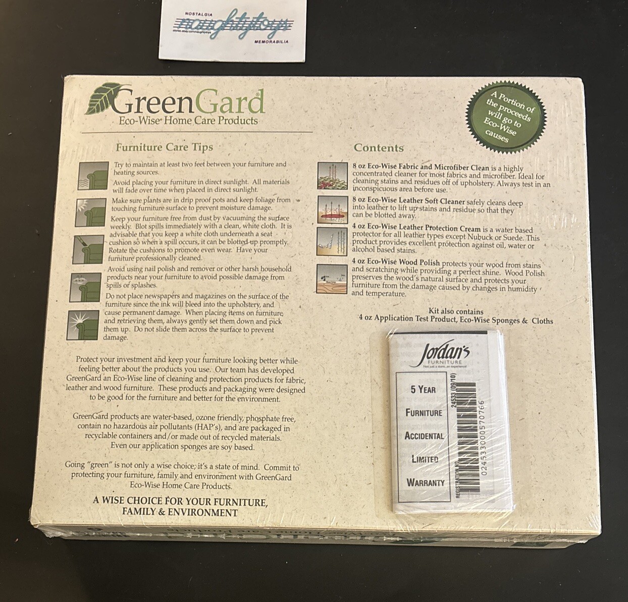 GreenGard Eco-Wise Home Care Products Fabric Leather Wood New Sealed