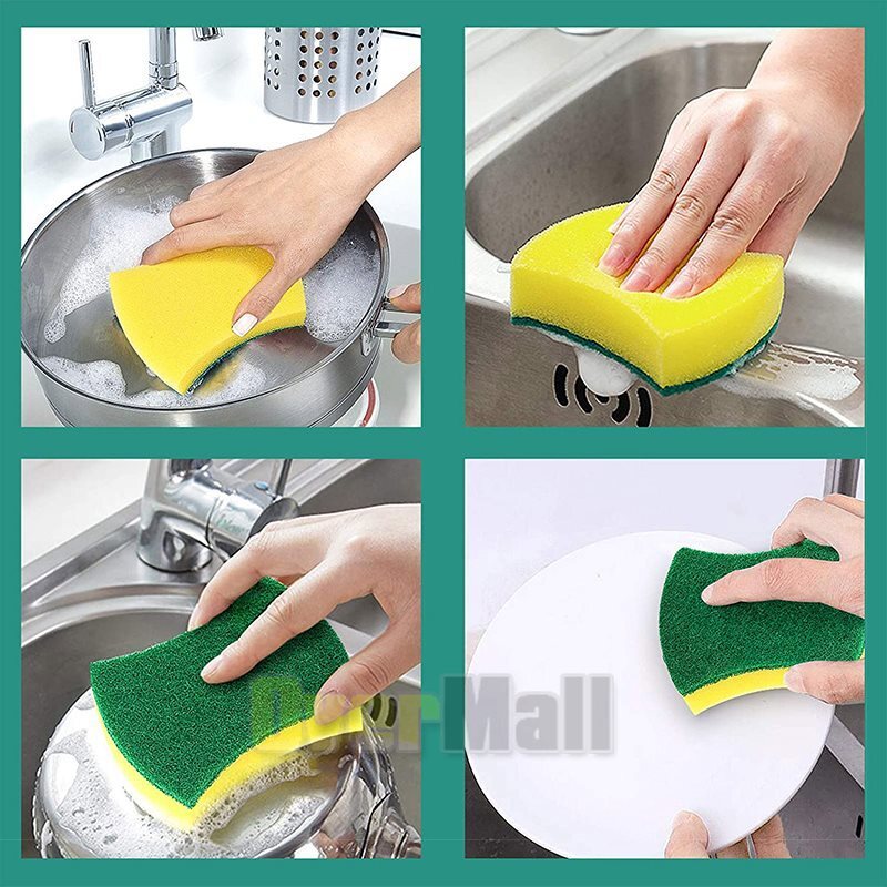 Lot of 24-72 pcs Sponge Scrubber Scrub Scourer Wash Clean Dish Pads Bulk KITCHEN
