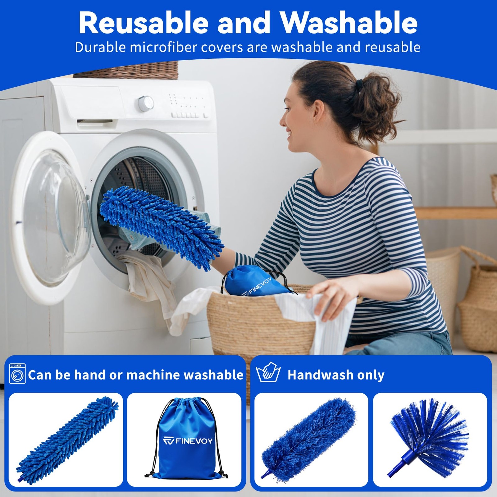 Dusters for Cleaning, Duster with Extension Pole 5 in 1 Kit, Cobweb Duster, L…