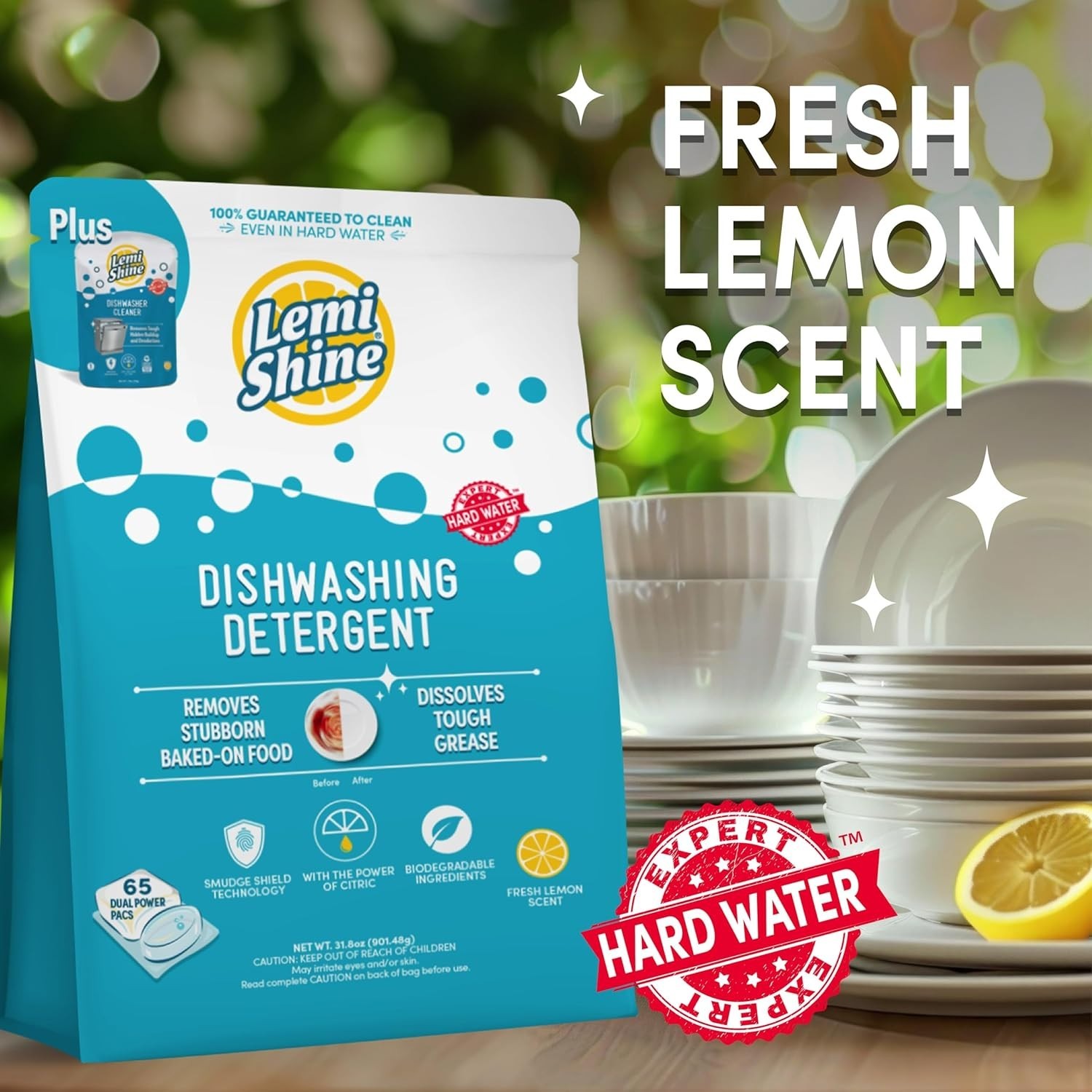 Natural Dishwasher Detergent Pods + Dishwasher Cleaner 1 Ct | All-In-One Powder