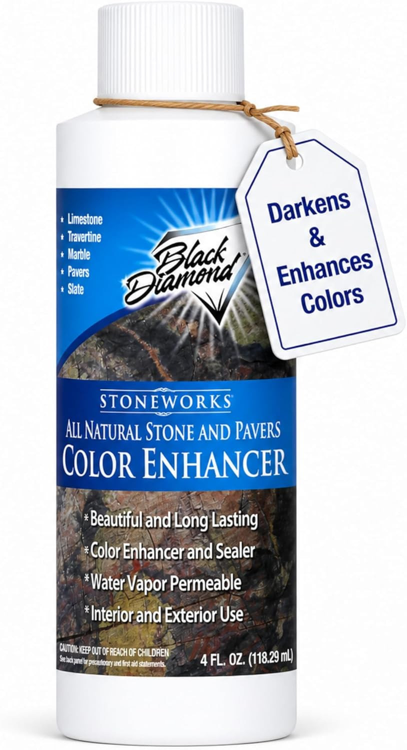 Color Enhancer Sealer for All-Natural Stone and Pavers. Marble, Travertine, Lime