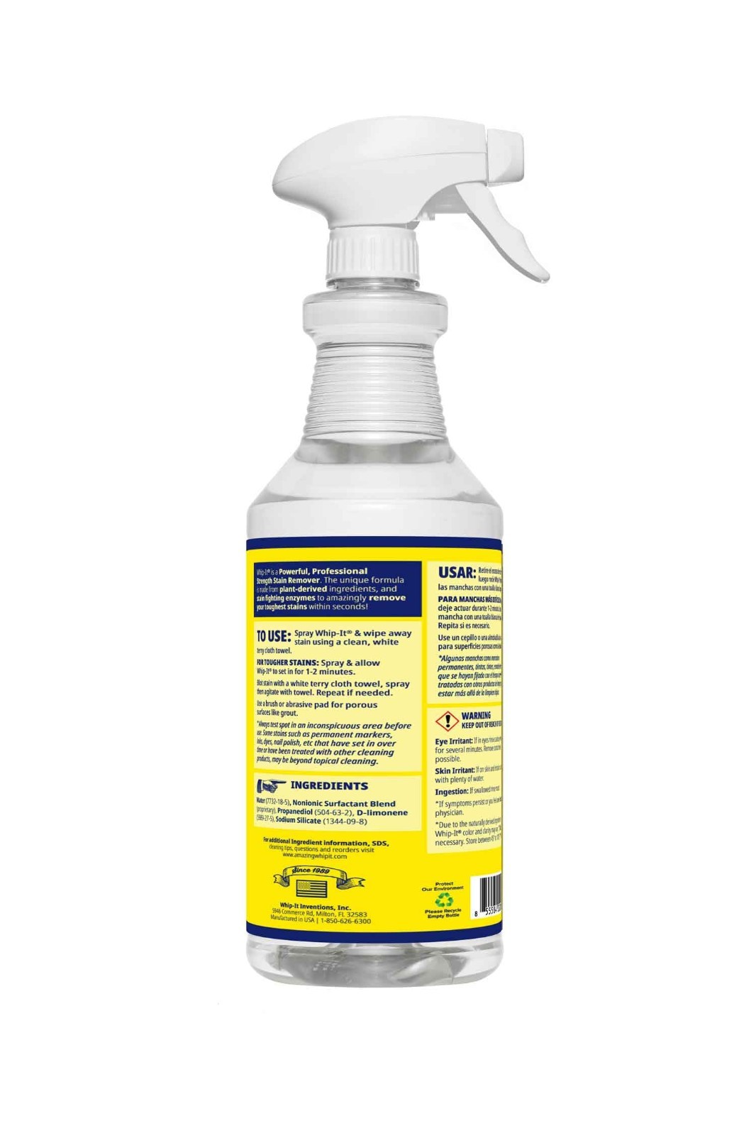 Multi-Purpose Stain Remover Spray – Plant-Based Enzyme Cleaner, 32 OZ, 500+ Uses